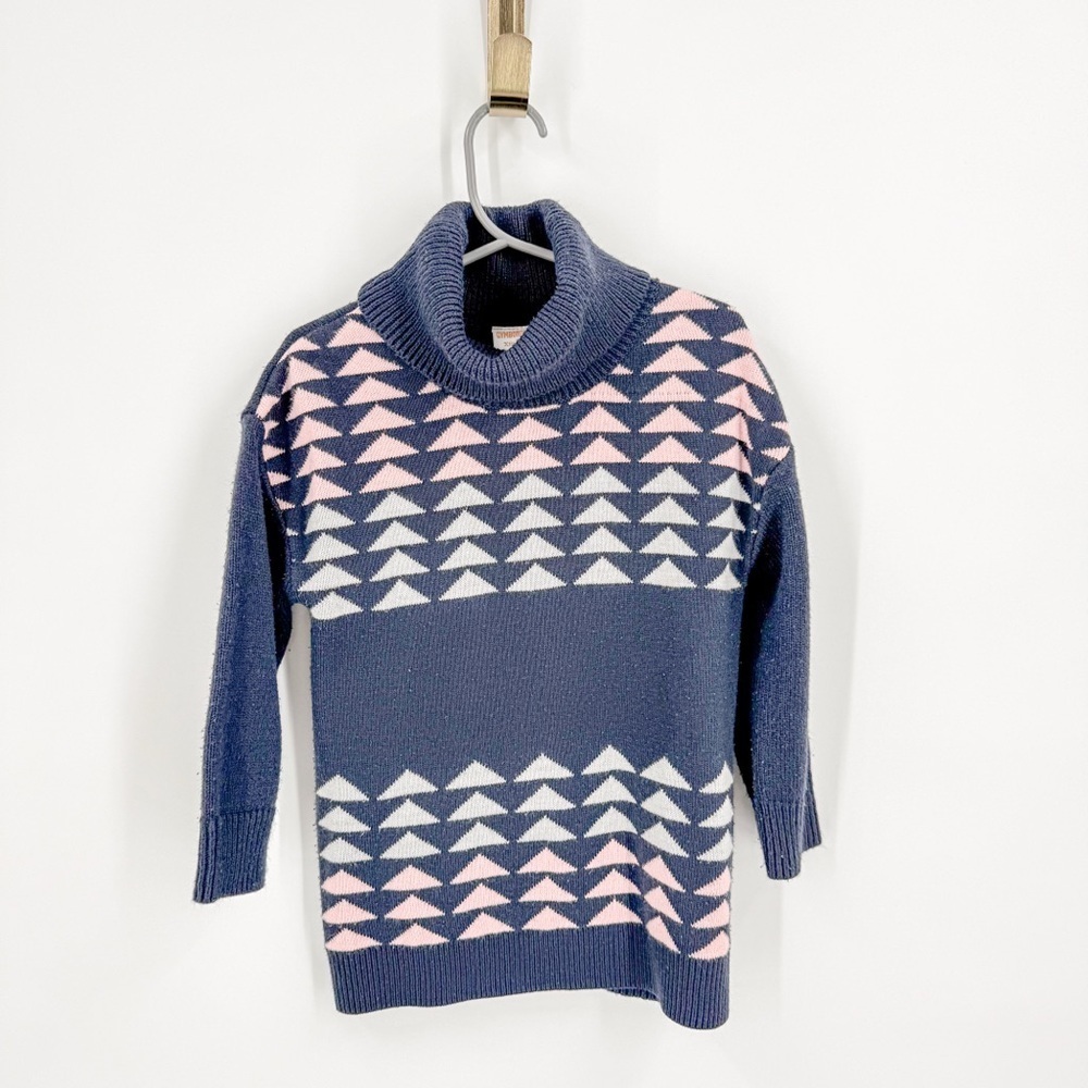 Gymboree Blue and Pink Geometric Sweater